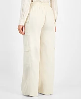 Dkny Jeans Petite High Rise Drawstring-Waist Cargo Pants