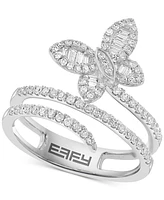 Effy Diamond Round & Baguette Butterfly Wrap Ring (3/8 ct. t.w.) in 14k White Gold