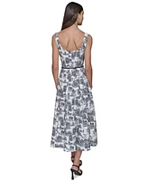 Karl Lagerfeld Paris Women's Toile Square-Neck Dress