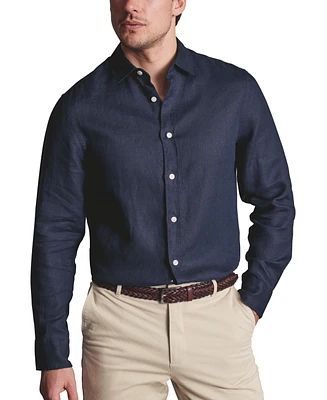 Charles Tyrwhitt Men's Slim Fit Long Sleeve Linen Button-Front Shirt