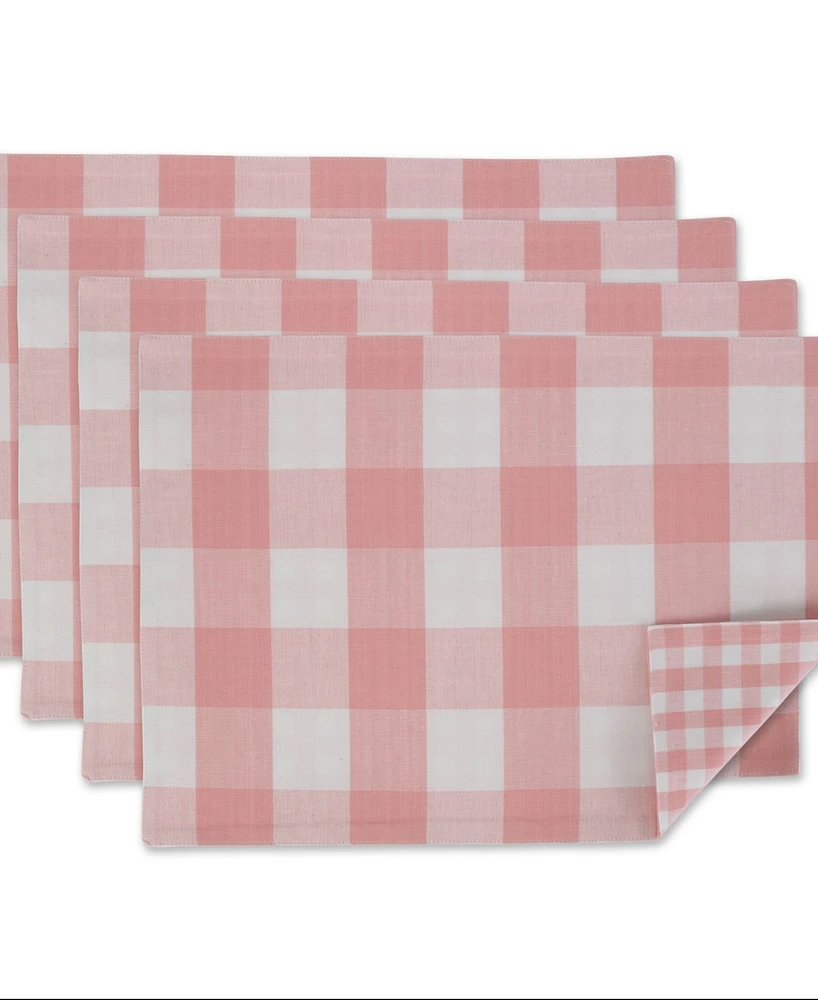 Design Imports Pink Buffalo Check Placemat, Set of 4