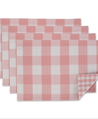 Design Imports Pink Buffalo Check Placemat, Set of 4