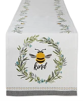 Design Imports Bee Kind Reversible Embellished Table Runner, 14" x 108"