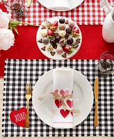 Design Imports Love Xoxo Checkers Embellished Placemat, Set of 4