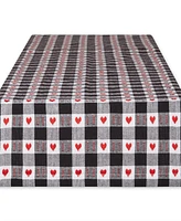 Design Imports Hearts Dobby Check Table Runner