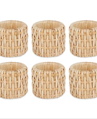 Design Imports Rattan Napkin Ring, Set of 6