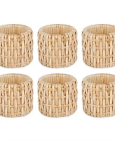 Design Imports Rattan Napkin Ring, Set of 6