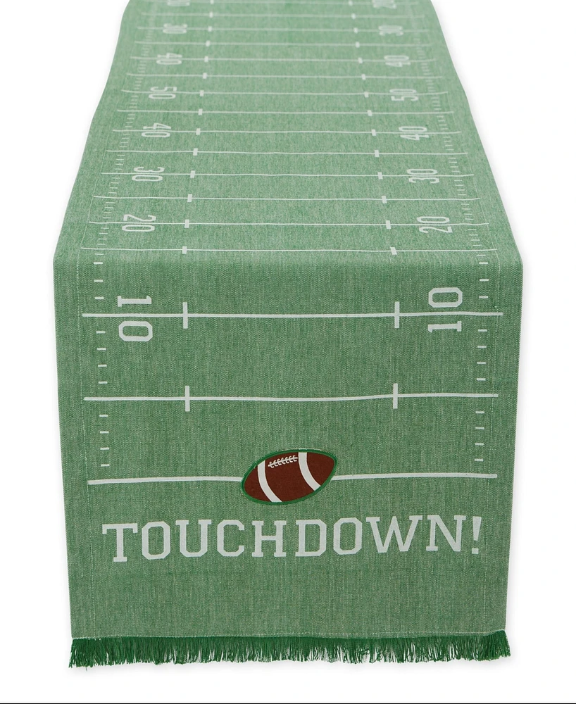 Design Imports Home Field Embellished Game Day Table Runner, 14" x 72"