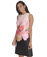 Calvin Klein Women's Floral Sleeveless Scuba Sheath Dress