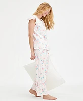 Charter Club Women's Cotton Flutter-Sleeve Pajama Set, Exclusively at Macy's
