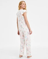 Charter Club Women's Cotton Flutter-Sleeve Pajama Set, Exclusively at Macy's