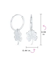 Bling Jewelry Luck of the Irish Shamrock Mini Hoop Huggie Earrings in Sterling Silver