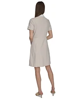 Calvin Klein Women's Short-Sleeve A-Line Scuba Shirtdress