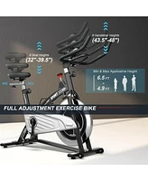 30Lbs Fixed Training Bicycle with Monitor for Gym and Home