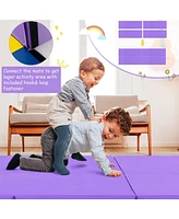 6 x 2 Ft Tri-Fold Gym Mat with Handles and Removable Zippered Cover