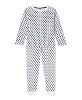 Organic Cotton 2PC Pajama Set, Fort (Blue & White)