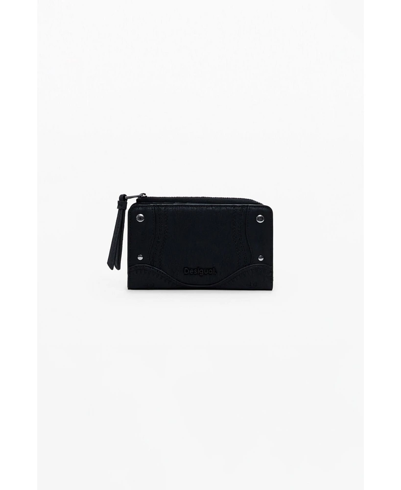 Desigual Women's Medium embroidered faux leather wallet