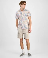 Sun + Stone Men's Dan Regular-Fit Leaf-Print Button-Down Shirt, Exclusively at Macy's