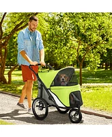 PawHut 3 Wheels Dog Stroller w/ One-Hand Fold Rubber Wheels ish