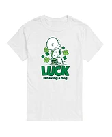 Airwaves Men's Peanuts Luck Is Having a Dog Short Sleeve T-Shirt