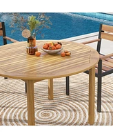 4-Person Large Round Outdoor Dining Table