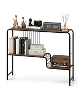 Console Table with Storage Shelf Modern Accent Table for Living Room Organization