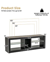 Modern Tv Stand with Led Lights and Adjustable Shelves Stylish Entertainment Center for Living Room