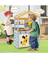 2 in 1 Wooden Mud Kitchen with Removable Water Box and Storage Bag