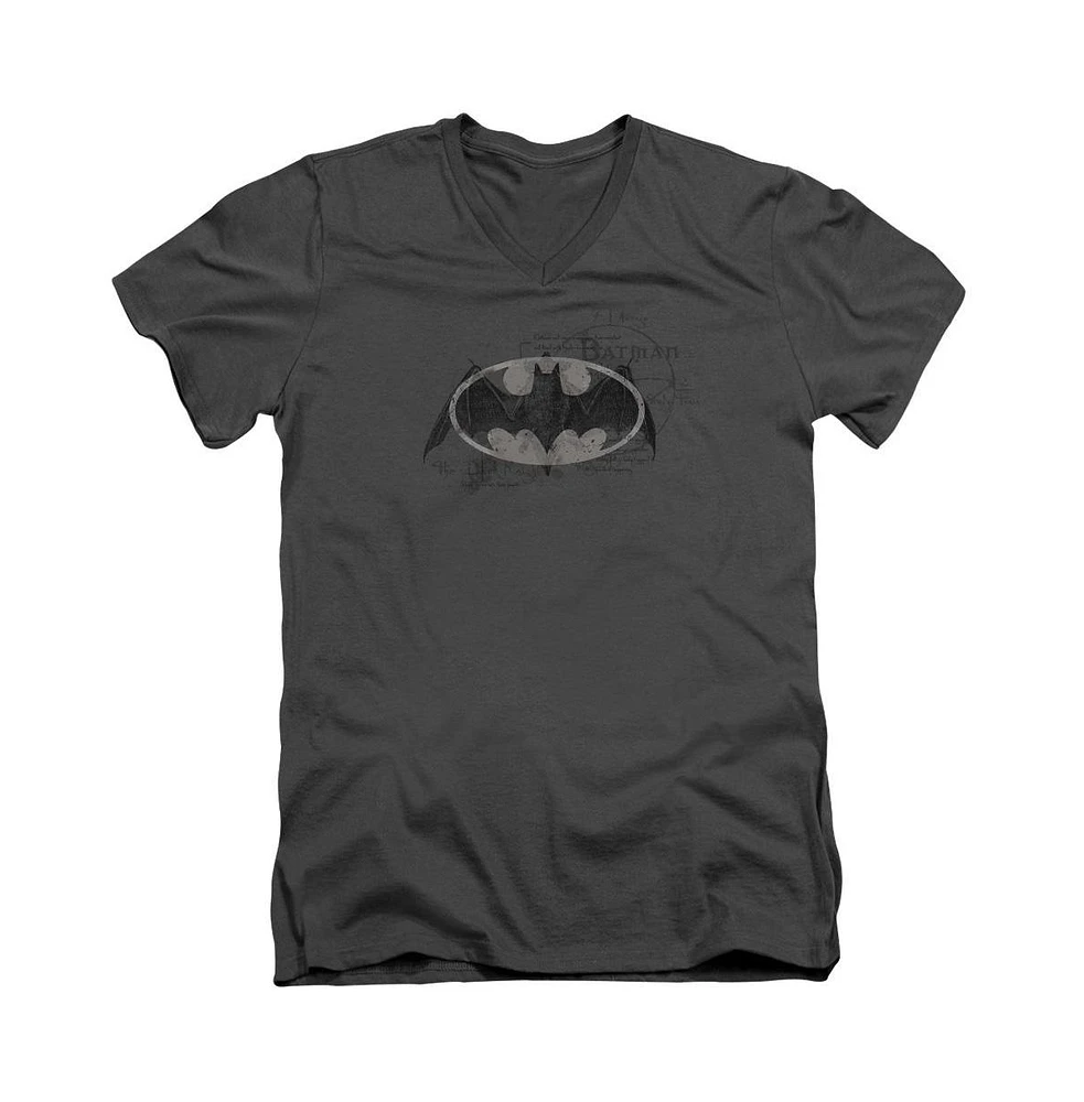 Batman Mens Arcane Bat Logo Short Sleeve Adult V Neck Tee / T-Shirt