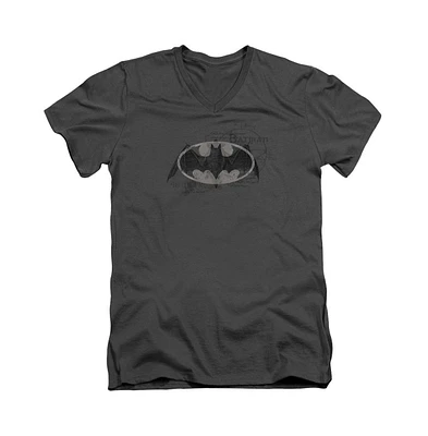 Batman Mens Arcane Bat Logo Short Sleeve Adult V Neck Tee / T-Shirt