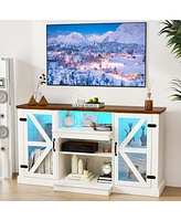 Media Console Table with 3-Level Shelves & 22 Dynamic Led Modes Modern Tv Stand for Living Room