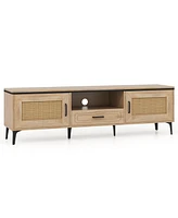 Mid-Century Modern Entertainment Center with 2 Cabinets and Storage Drawer Stylish Tv Stand for Living Room
