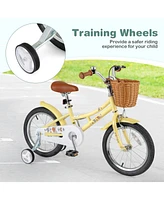 Kids Adjustable Bike with Reflectors and Bell Safe Bicycle for Children Aged 4-7 Years Old