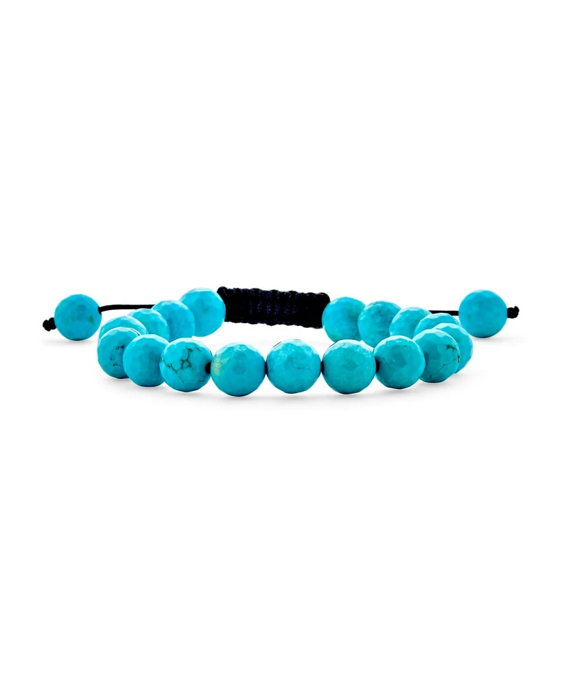 Bling Jewelry Unisex Strand Bracelet Turquoise Onyx Tiger Eye Howlite Beads