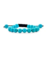 Bling Jewelry Unisex Strand Bracelet Turquoise Onyx Tiger Eye Howlite Beads