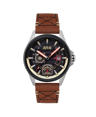 Avi-8 Men's Hawker Harrier Farley Multifunction Leather Strap Watch