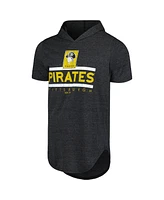 Majestic Men's Black Pittsburgh Pirates Tri-Blend Hoodie T-Shirt