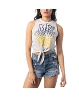 The Wild Collective Women's White Milwaukee Brewers Twisted Tie Front Tank Top