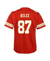 Nike Big Boys and Girls Travis Kelce Red Kansas City Chiefs Super Bowl Lix Game Player Jersey