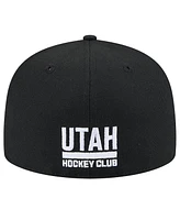 New Era Men's Black Utah Hockey Club State Shape 1st Season 59FIFTY Fitted Hat