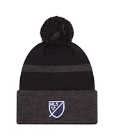 New Era Men's Navy San Diego Fc 2025 Kickoff Cuffed with Pom Knit Hat