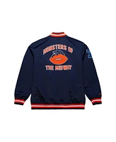 Mitchell & Ness Men's Navy Chicago Bears Double Down Satin Full-Snap Jacket