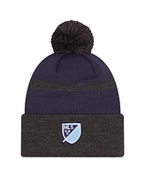 New Era Men's Navy New York City Fc 2025 Kickoff Cuffed with Pom Knit Hat