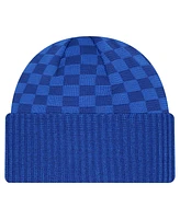 New Era Men's Royal New York Giants Checkered Cuffed Knit Hat