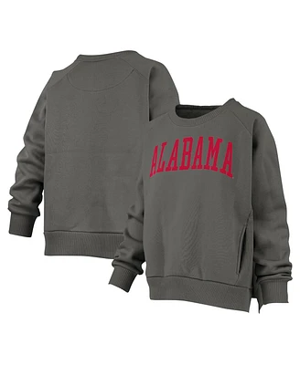 Pressbox Women's Charcoal Alabama Crimson Tide Pocketed Raglan Pullover Sweatshirt