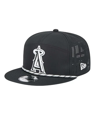 New Era Men's Black Los Angeles Angels Laser Cut 9FIFTY Snapback Hat