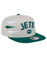 New Era Men's Stone/Green New York Jets Athletic Golfer Snapback Hat