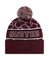 New Era Men's Red Manchester United Sport Cuffed with Pom Knit Hat