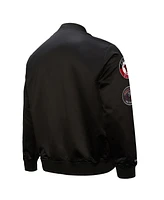 Mitchell & Ness Men's Black Chicago Bulls Hardwood Classics Blackout Collection Satin Full-Zip Jacket