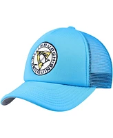 Mitchell & Ness Big Boys and Girls Light Blue Pittsburgh Penguins Core Trucker Adjustable Hat